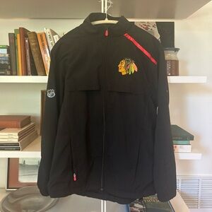 Chicago Blackhawks Fanatics Pro Full Zip Light Jacket Men’s Medium Black
